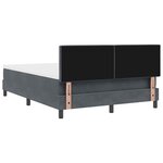 vidaXL Lit à ressorts avec matelas Gris foncé 160 x 200 cm Velours
