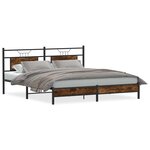 vidaXL Cadre de lit sans matelas chêne fumé 160x200 cm bois ingénierie
