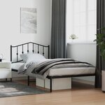 vidaXL Cadre de lit métal sans matelas avec tête de lit noir 107x203cm