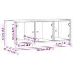 vidaXL Meuble TV avec portes en verre sonoma gris 102x37x42 cm