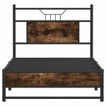 vidaXL Cadre de lit sans matelas chêne fumé 90x190cm bois d'ingénierie
