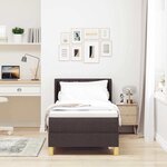vidaXL Lit à ressorts avec matelas Marron foncé 200 x 80 cm Polyester