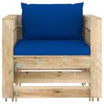 vidaXL Salon de jardin 2 Pièces avec coussins Bois imprégné de vert