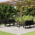 vidaXL Salon de jardin 6 Pièces avec coussins Aluminium Anthracite