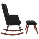 vidaXL Chaise à bascule avec repose-pied Noir Velours