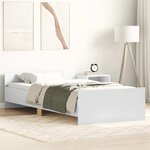 vidaXL Cadre de lit sans matelas blanc 90x200 cm bois d'ingénierie