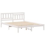 vidaXL Cadre de lit Blanc 150 x 200 cm Bois massif en pin