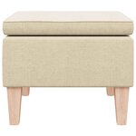 vidaXL Tabouret avec pieds en bois Crème Tissu