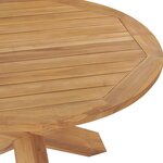 vidaXL Table à dîner de jardin Ø110x75 cm Bois de teck massif