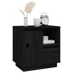 vidaXL Table de chevet Noir 50x34x50 cm Bois de pin massif