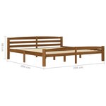 vidaXL Cadre de lit Marron miel Bois de pin massif 200x200 cm