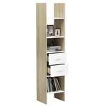 vidaXL Bibliothèque Blanc et chêne Sonoma 40x35x180 cm Aggloméré