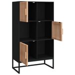 vidaXL Buffet haut noir 70x35x125 cm bois d'ingénierie