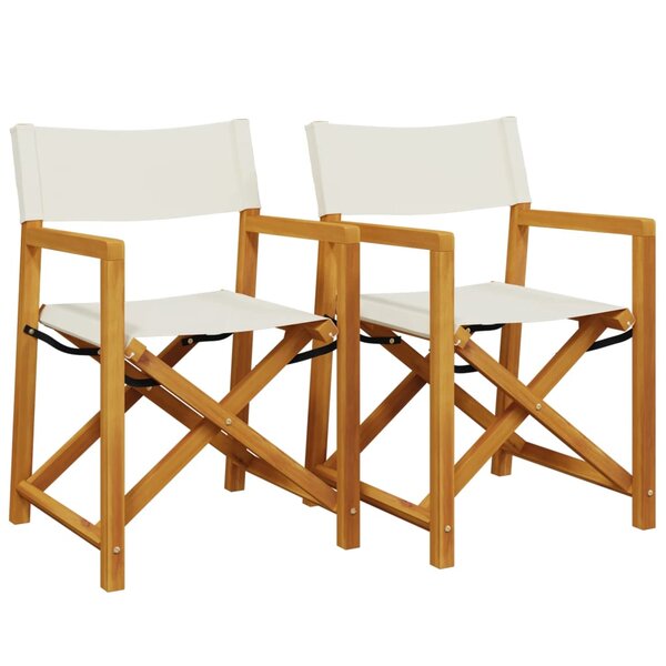 vidaXL Chaises de jardin pliables lot de 2 blanc crème tissu