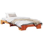 vidaXL Cadre de lit Brun cire 75 x 190 cm Pin massif