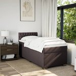 vidaXL Sommier à lattes de lit avec matelas Marron foncé 90x190 cm