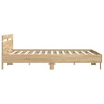 vidaXL Cadre de lit avec LED sans matelas chêne sonoma 200x200 cm