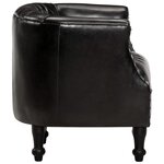 Vidaxl fauteuil tube noir 62x58x65 cm cuir véritable