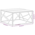 vidaXL Table basse doré acier inoxydable et bois de mélèze massif