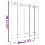 vidaXL Cloison de séparation 5 panneaux Noir 200x200 cm Tissu