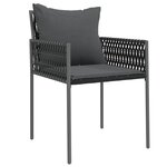 vidaXL Ensemble de salle à manger pour jardin 7 Pièces Noir Poly rotin