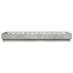 vidaXL Cadre de lit avec LED Gris béton 80 x 200 cm Bois d'ingénierie