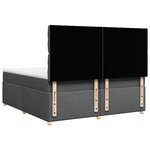 vidaXL Sommier à lattes de lit avec matelas Gris foncé 200x200cm Tissu
