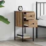 vidaXL Cabinet de chevet 2 Pièces chêne artisanal 32 x 42 x 70 cm