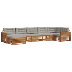 vidaXL Ensemble de canapés d'extérieur 7 Pièces Gris Naturel et Clair