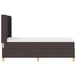 Lit à ressorts avec matelas et LED vidaXL Marron foncé 100x200 cm Tissu