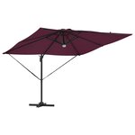 vidaXL Parasol Roma Rouge 286 x 285 x 270 cm Aluminium  Polyester