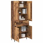 vidaXL Haut Armoire 2 Pièces Bois Ancien Bois Aggloméré et Verre