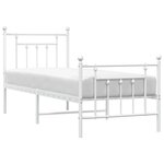 vidaXL Cadre de lit métal sans matelas avec pied de lit blanc 75x190cm