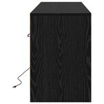 vidaXL Meuble TV avec LED en chêne noir  139 5x34x50 cm  en bois d'ingénierie