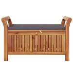 vidaXL Banc de rangement de jardin avec coussin 91 cm Bois d'acacia