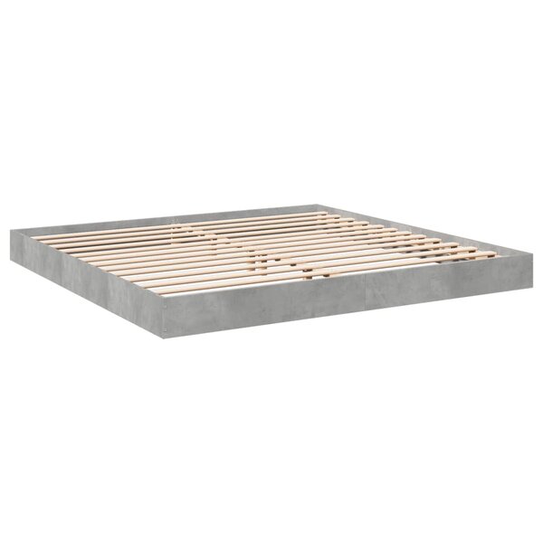 vidaXL Cadre de lit gris béton 180x200 cm bois d'ingénierie