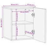 vidaXL Armoire de salle de bain suspendue – 38x33.5x48 cm Bois massif et bois reconstitué