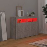vidaXL Buffet avec lumières LED gris béton 115 5x30x75 cm