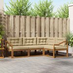vidaXL Ensemble de canapés d'extérieur 4 Pièces Naturel et Beige