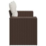 vidaXL Canapé de jardin avec coussins 2 places marron résine tressée