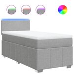 vidaXL Sommier à lattes de lit avec matelas gris clair 80x200 cm tissu
