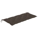 vidaXL Balancelle avec coussin taupe 170 cm Bois de teck solide