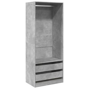 vidaXL Garde-robe gris béton 80x50x200 cm bois d'ingénierie