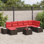 vidaXL Ensemble de canapé de jardin 8 Pièces Marron polyrotin