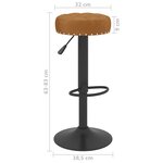 Vidaxl tabourets de bar 2 pcs marron velours