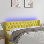 vidaXL Tête de lit à LED Vert 147x16x78/88 cm Tissu