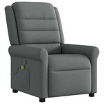 vidaXL Fauteuil inclinable de massage en tissu gris foncé