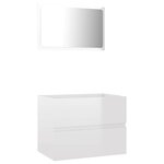 vidaXL Ensemble de meubles de salle de bain 2 Pièces blanc brillant