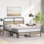 vidaXL Cadre de lit sans matelas 120x190 cm chêne fumé bois ingénierie