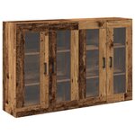 vidaXL Meubles de rangement muraux 2 pièces en bois vieilli 69 5 x 34 x 90 cm  en bois reconstitué